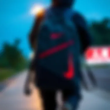 Nike SB RPM Backpack being used for skateboarding