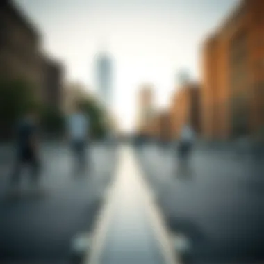 Community Engagement with the Penny Highline Group of skaters enjoying a session with the Penny Highline