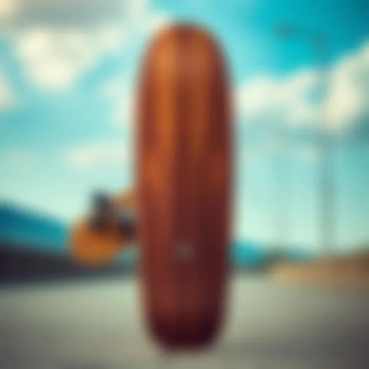 Elegant Design of Pintail Longboard Deck Elegant design of a pintail longboard deck showcasing its streamlined shape