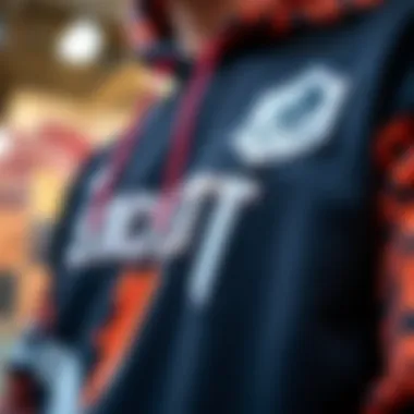 Close-up of unique design elements in Riot Society clothing