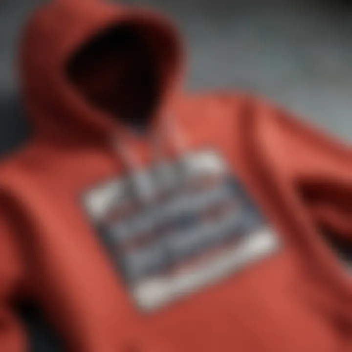 Close-up of the Santa Cruz hoodie fabric illustrating quality and texture