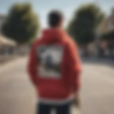 Skateboarder wearing Santa Cruz hoodie in an urban setting