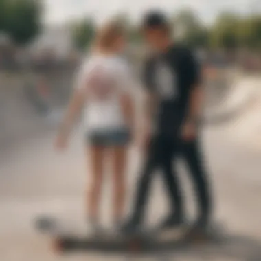 Skaters wearing Anti-Social Club T-Shirts at a skate park