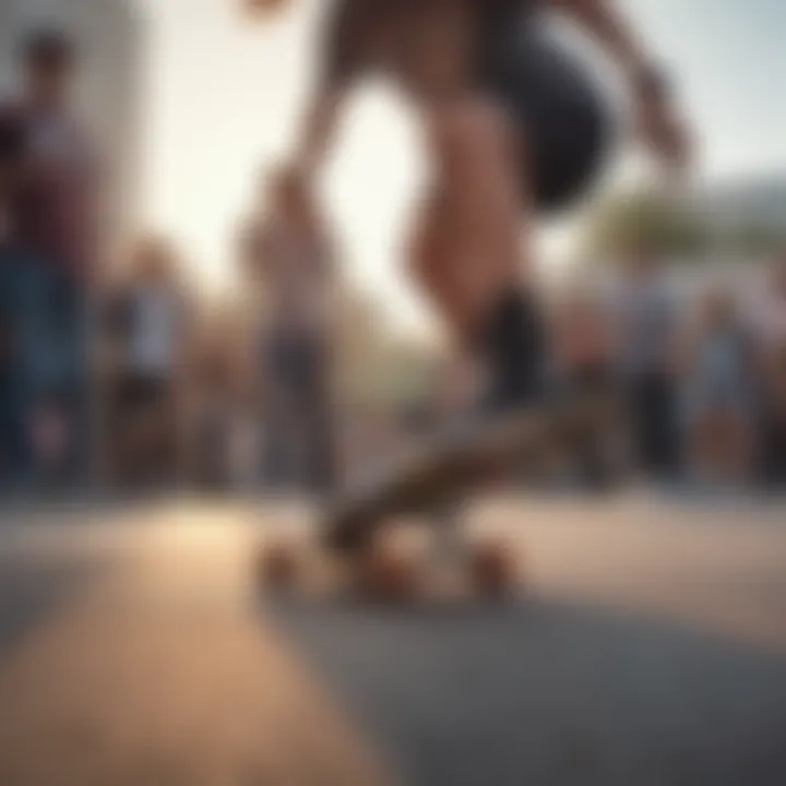 A community event at a skate park promoting inclusivity.