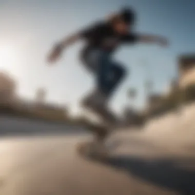 A skateboarder performing tricks while wearing a durable belt