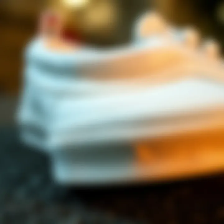 Close-up of the gum sole detailing on Vans footwear