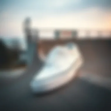 Vans Old Skool in action on a skateboarding ramp