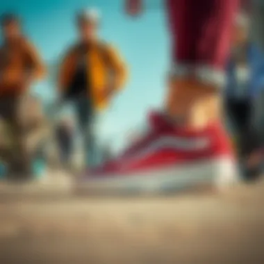 Versatility of the Vans Old Skool Maroon in Fashion Vans Old Skool Maroon paired with stylish outfits, showcasing versatility