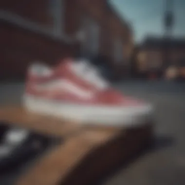 A close-up of the Vans Old Skool Platform showcasing its signature design elements.