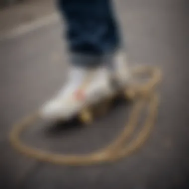 Gold chains worn by skateboarders, reflecting personal identity and culture