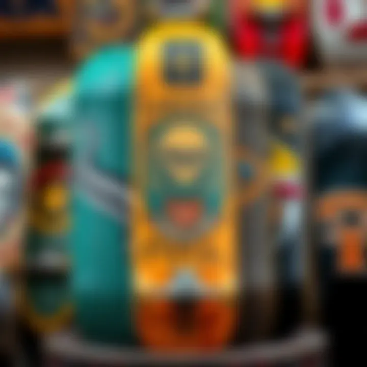 Vintage skateboards showcasing historical designs