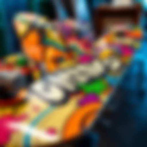 Vibrant skateboard deck designs showcasing street art