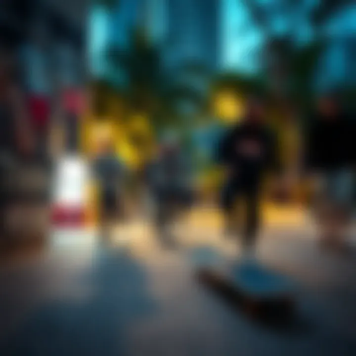 Group of skaters in urban environment