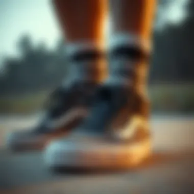 Detailed Design of Vans Mid Socks Close-up of Vans mid socks showcasing intricate design elements