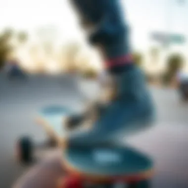 Vans Mid Socks in Skateboarding Action Vans mid socks being worn during a skateboarding session