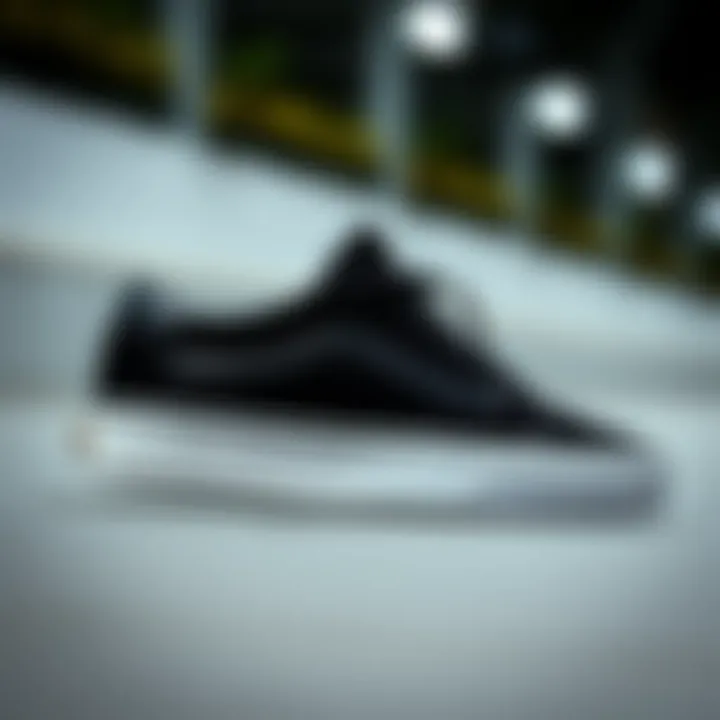 Elegant Side Profile of Vans Old Skool Suede Black Vans Old Skool Suede Black sneaker side view