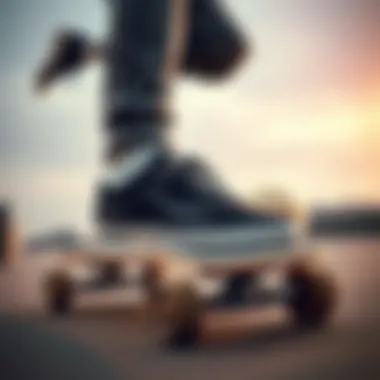 Vans Old Skool Suede Black in Action on the Skateboard Vans Old Skool Suede Black in a skateboarding setting