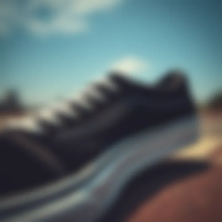 Detailed Look at the Suede and Material Construction Close-up of Vans Old Skool Suede Black texture and materials