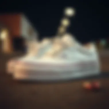 Creative customization of Vans white canvas sneakers