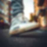 Stylish White Converse Star Hike on Urban Street