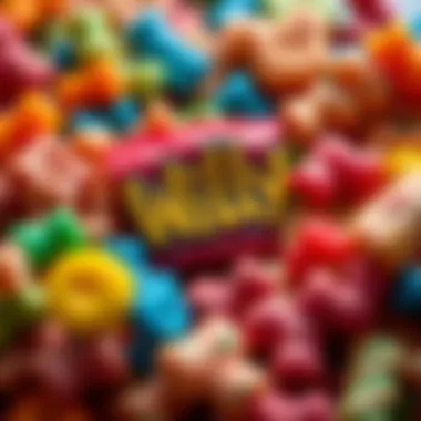 An Array of Willy Wacky Snacks A vibrant assortment of unconventional snacks, showcasing vibrant colors and unique textures.