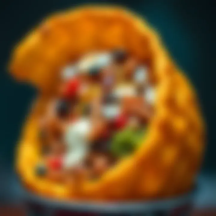 Creative Snack Close-Up A close-up view of a creative snack creation, highlighting its unusual ingredients and presentation.