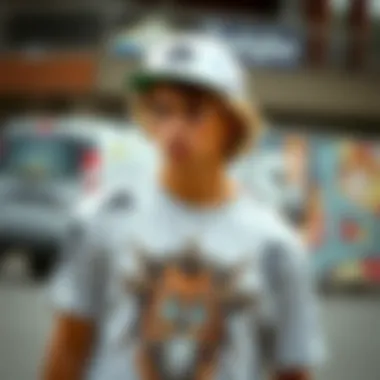 Personal Identity Through Skateboard Fashion Skateboarder wearing a t-shirt that reflects personal identity