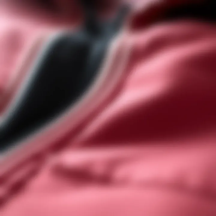 Textures and Materials Overview Close-up of fabric textures used in zip-up jackets