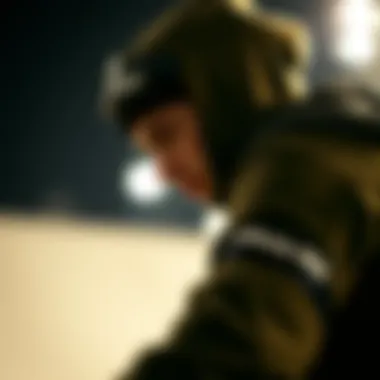 Skate Culture Influence Skateboarder wearing a zip-up jacket with a hood