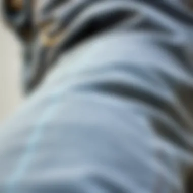 Close-up of the fabric texture of grey super skinny jeans