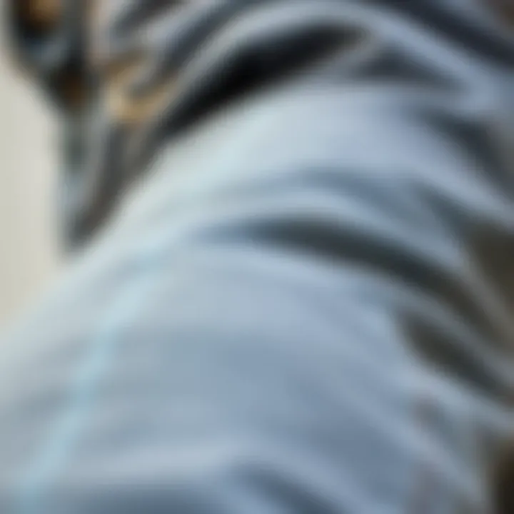 Close-up of the fabric texture of grey super skinny jeans