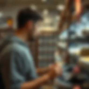 Customer browsing through a selection of Vans shoes