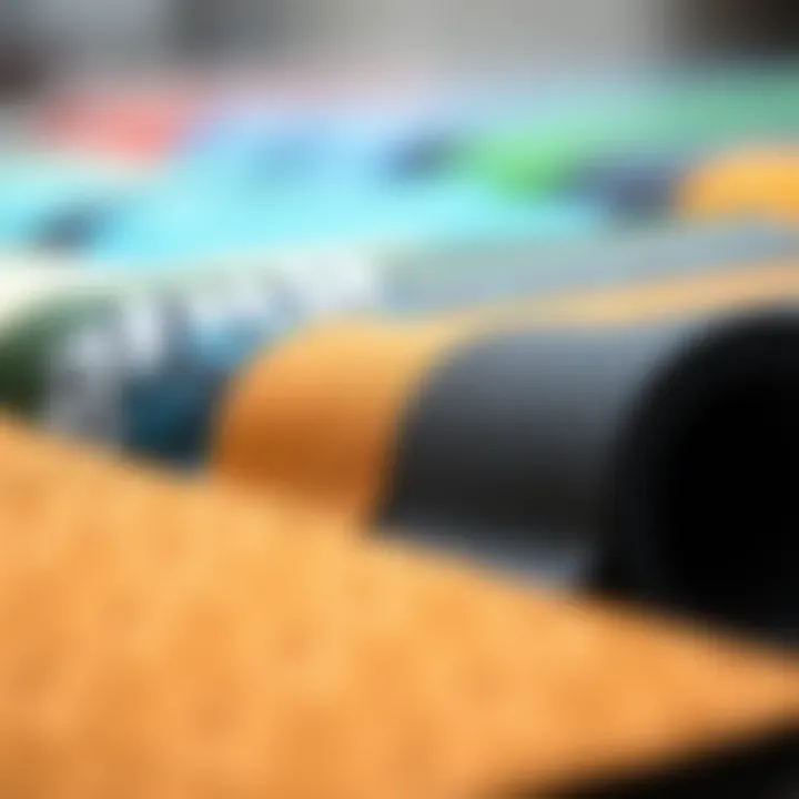 Quality Materials for Griptape A variety of materials used for fingerboard griptape highlighting texture and quality