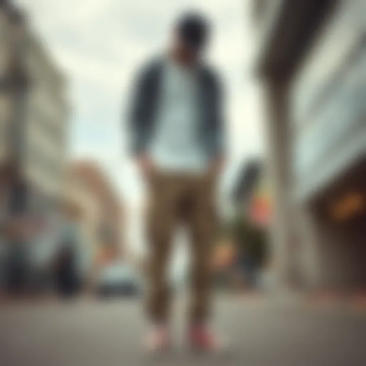 Casual Outfit Featuring Fitted Cargo Pants A fashionable outfit featuring fitted cargo pants in a casual street setting