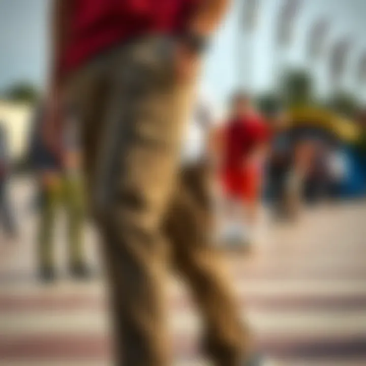 Color Options for Fitted Cargo Pants An array of color options available for fitted cargo pants