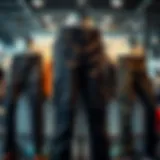 A stylish pair of fitted cargo pants displayed on a mannequin