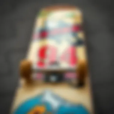 Globe 94 Deck Design Features Detailed view of the Globe 94 skateboard deck showcasing its unique graphics and design elements.