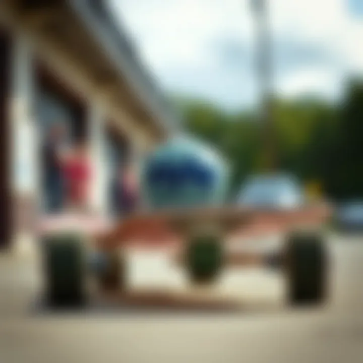 Maintenance Tips for Globe 94 Skateboard The Globe 94 skateboard positioned for maintenance tips, emphasizing care techniques.