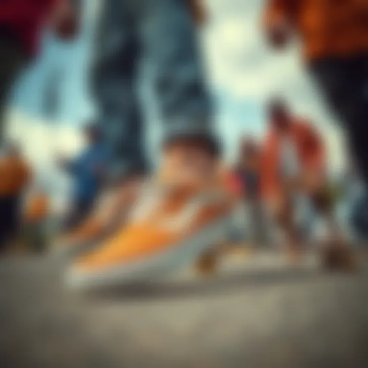 Community and Style in Skate Culture Group of skaters wearing golden brown checkered Vans