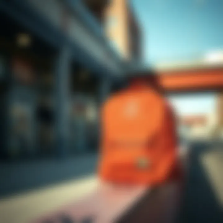 Herschel Backpack in Urban Streetwear Context Lifestyle shot of Herschel backpack in a streetwear setting