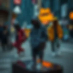 Urban streetwear fashion display