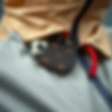 Close-up of unique design elements of the windbreaker