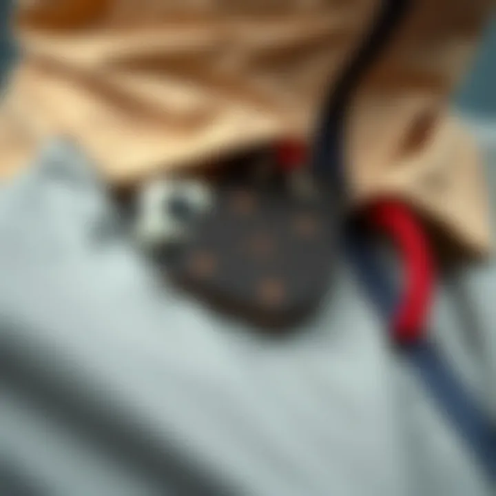 Close-up of unique design elements of the windbreaker