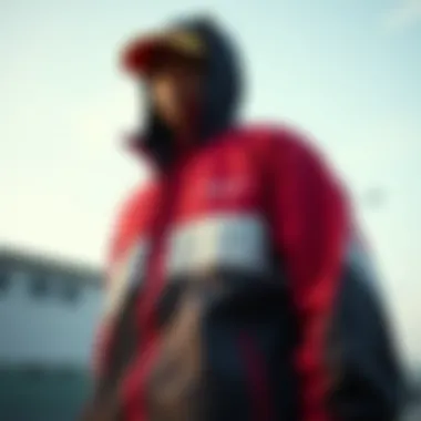 Fashion-forward styling of the windbreaker in streetwear culture
