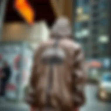 Lurking Class windbreaker showcased in an urban skate environment