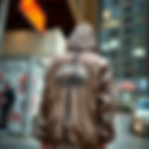 Lurking Class windbreaker showcased in an urban skate environment