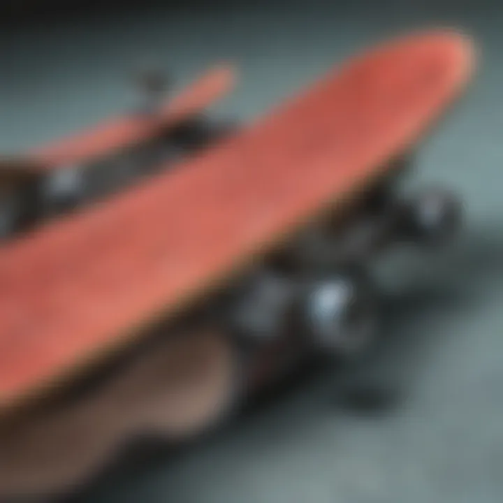 Close-up of various materials used in contemporary skate shorts