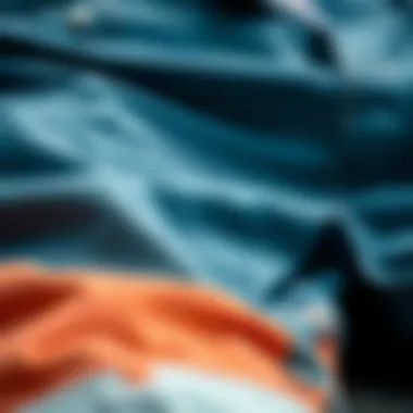 Close-up of fabric textures for summer shorts