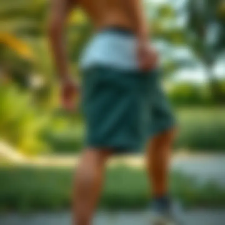 Variety of shorts showcased in an outdoor setting