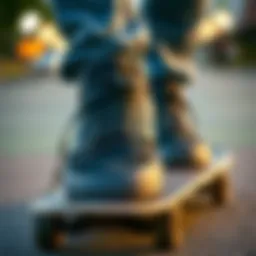 A stylish pair of Vans shoes displayed on a skateboard